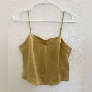Urban Outfitters Women’s Gold / Mustard Colored Silk Tank Top